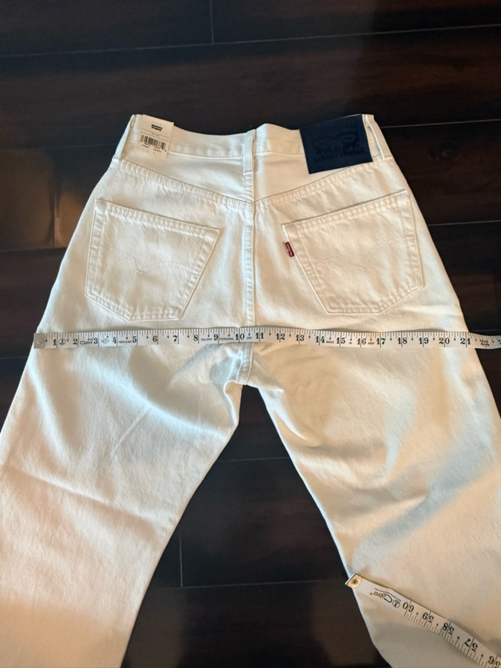 CUSTOM Levi's Blue Tab 90s 501 Jeans in White - Picture 4 of 8